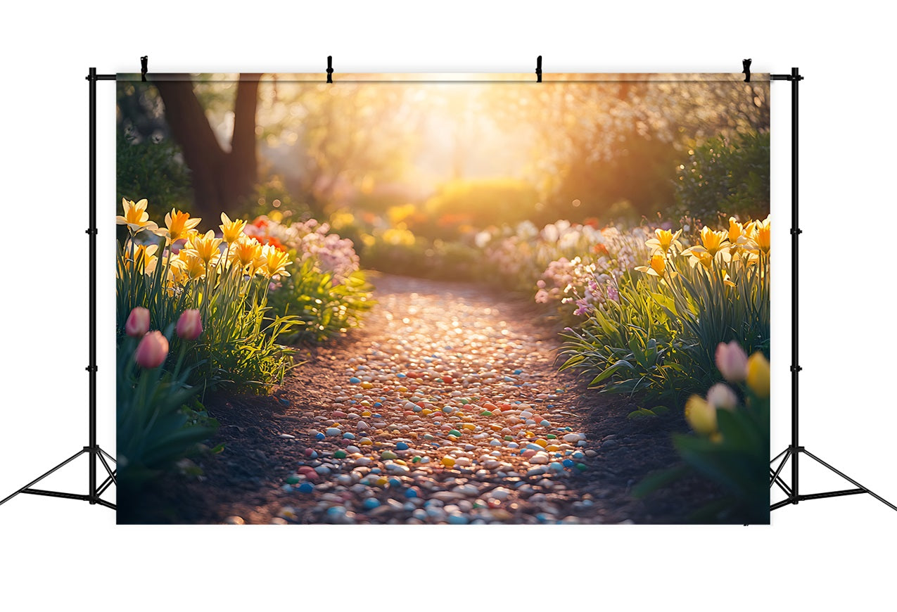 Daffodil Backdrop Garden Pathway Floral Backdrop CJJ2-7