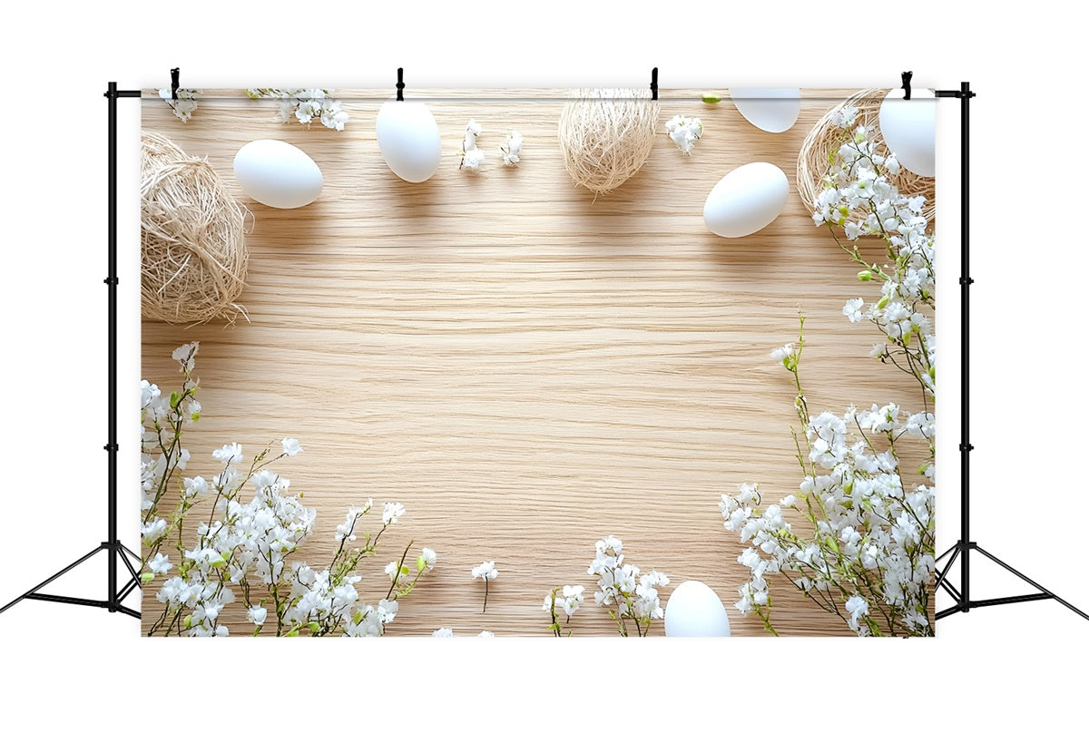 Easter Photography Backdrops Soft Floral Egg Scene Backdrop CSH2-100