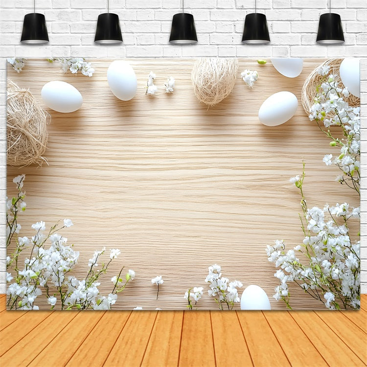 Easter Photography Backdrops Soft Floral Egg Scene Backdrop CSH2-100