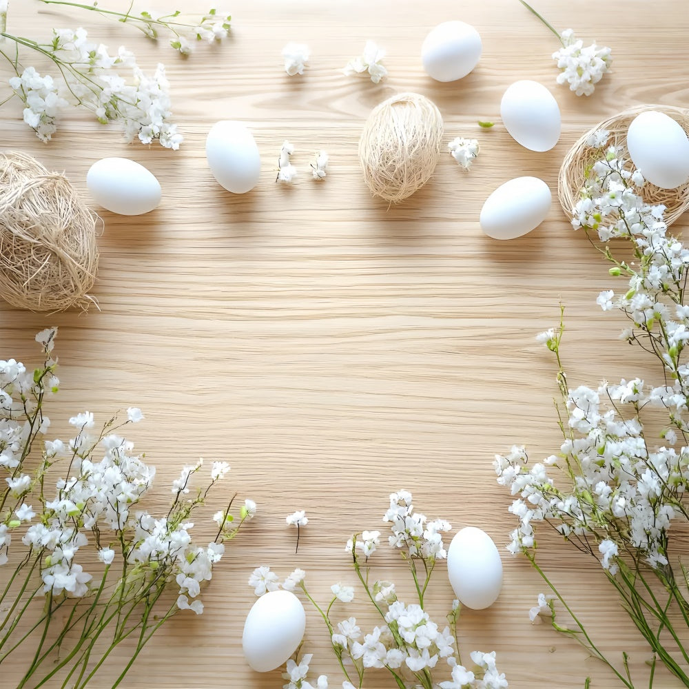 Easter Photography Backdrops Soft Floral Egg Scene Backdrop CSH2-100