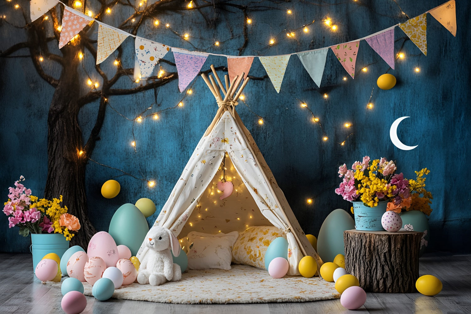 Easter Backdrop Ideas Enchanted Easter Tent Lights Backdrop CSH2-103