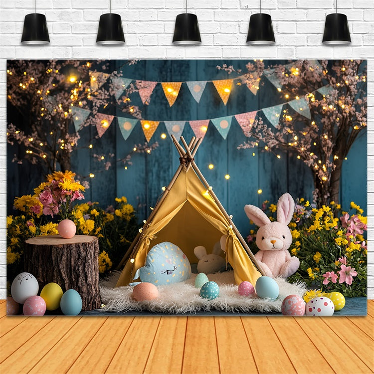 Easter Backdrops Photography Festive Bunny Cozy Tent Backdrop CSH2-104