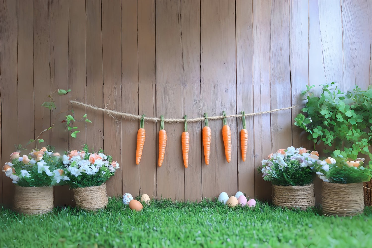 Easter Picture Backdrops Vintage Wooden Carrot Wall Backdrop CSH2-105