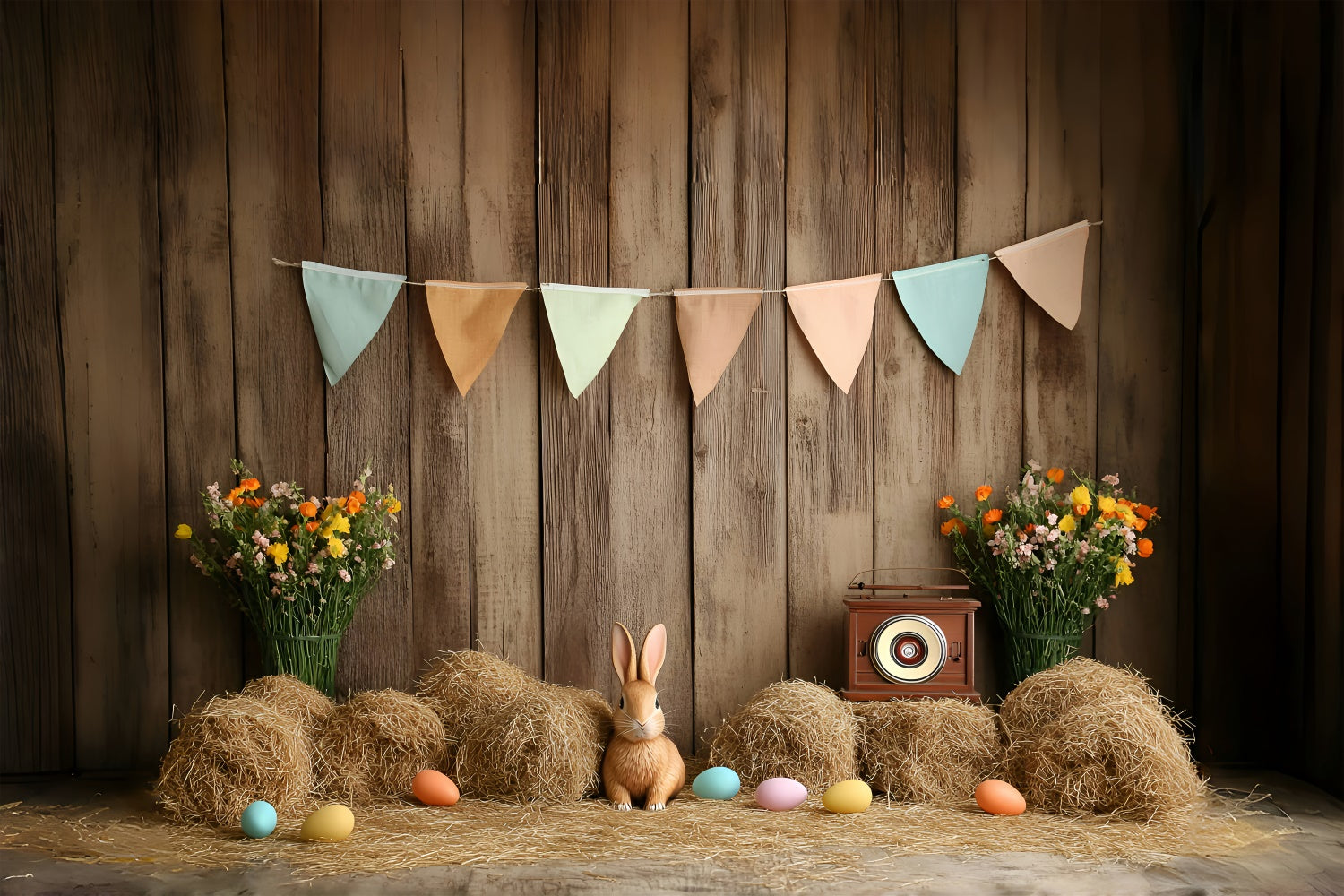 Easter Backdrop Country Hay Easter Celebration Backdrop CSH2-106