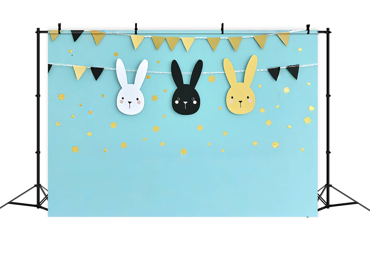 Easter Photo Backdrop Pastel Party Rabbits Festive Backdrop CSH2-107