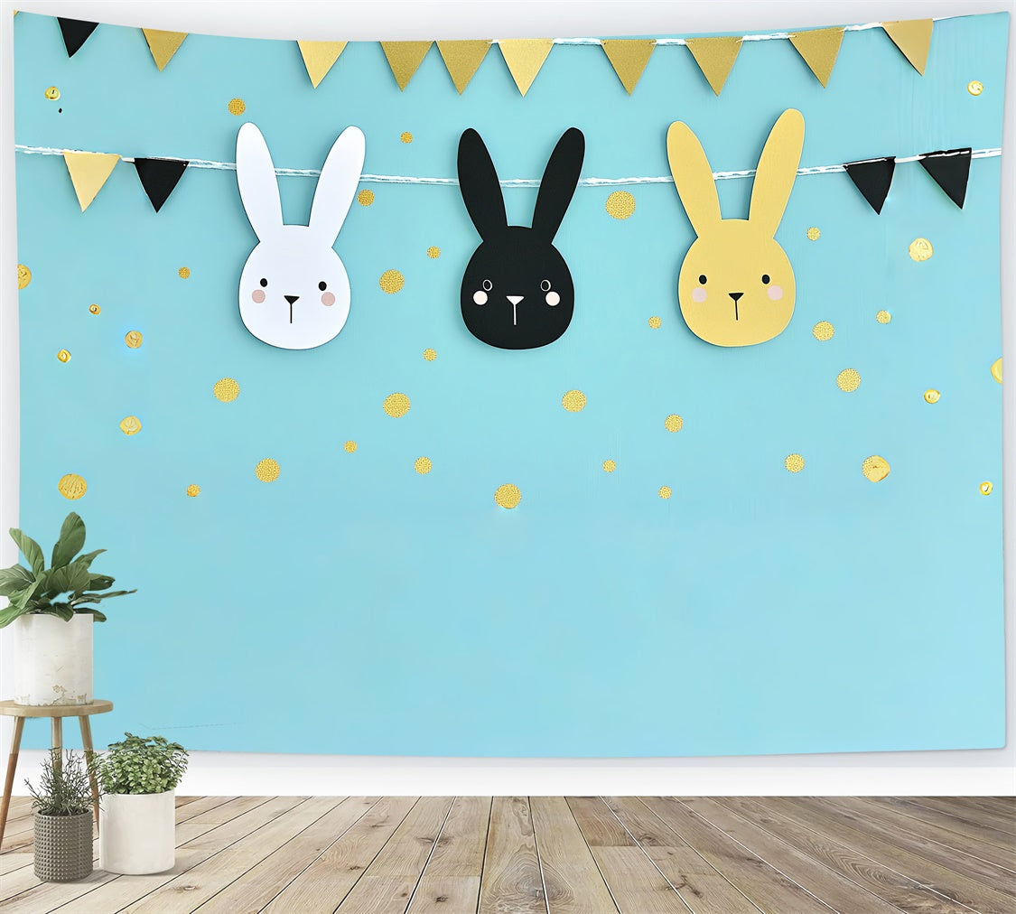 Easter Photo Backdrop Pastel Party Rabbits Festive Backdrop CSH2-107