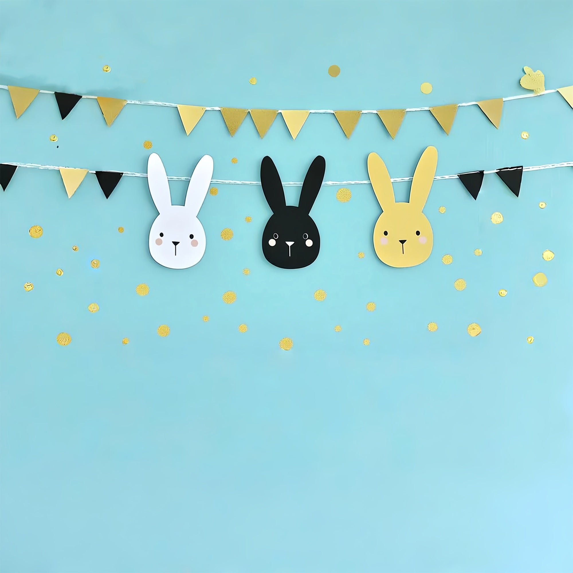 Easter Photo Backdrop Pastel Party Rabbits Festive Backdrop CSH2-107