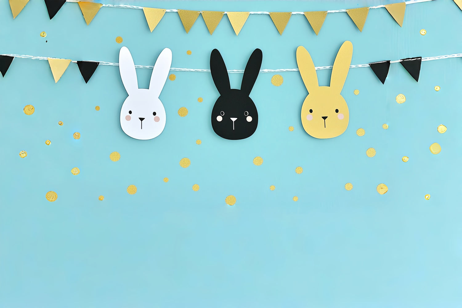 Easter Photo Backdrop Pastel Party Rabbits Festive Backdrop CSH2-107