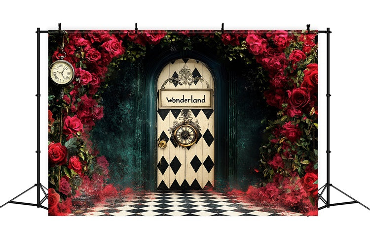 Easter Photography Backdrops Dark Wonderland Rose Door Backdrop CSH2-110