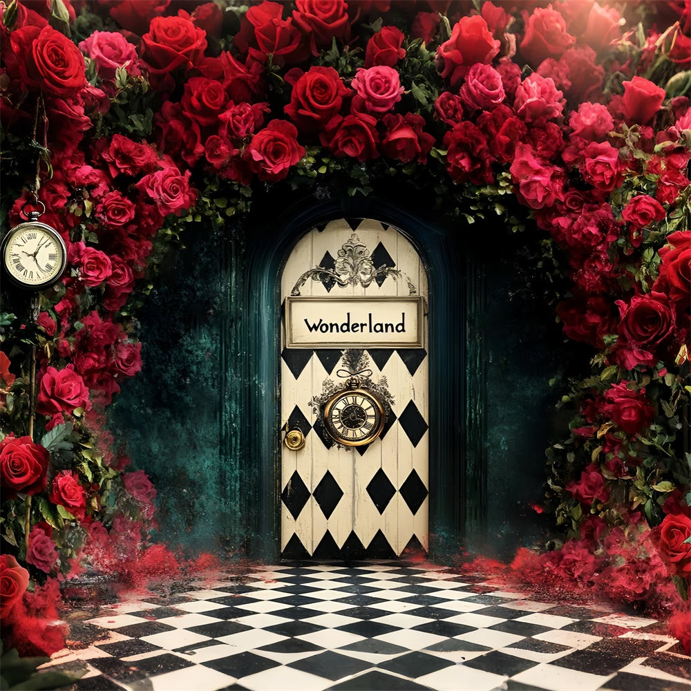 Easter Photography Backdrops Dark Wonderland Rose Door Backdrop CSH2-110