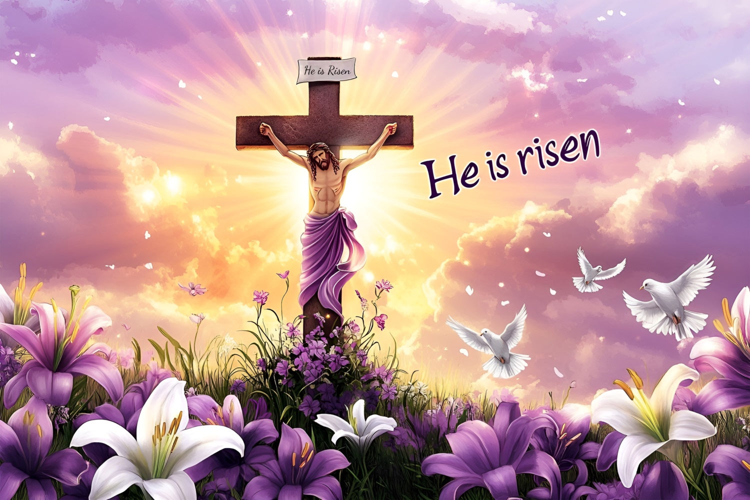 Easter Backdrop Ideas Jesus Resurrection Divine Light Backdrop CSH2-112