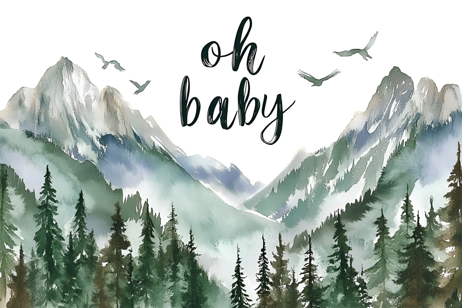 Baby Shower Backdrop Ideas Majestic Mountain View Backdrop CSH2-115