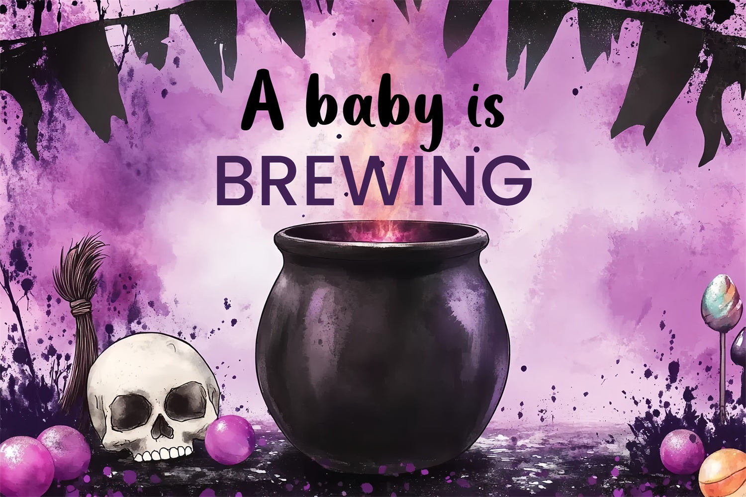 Backdrops For Baby Shower Halloween Magical Brewing Backdrop CSH2-118