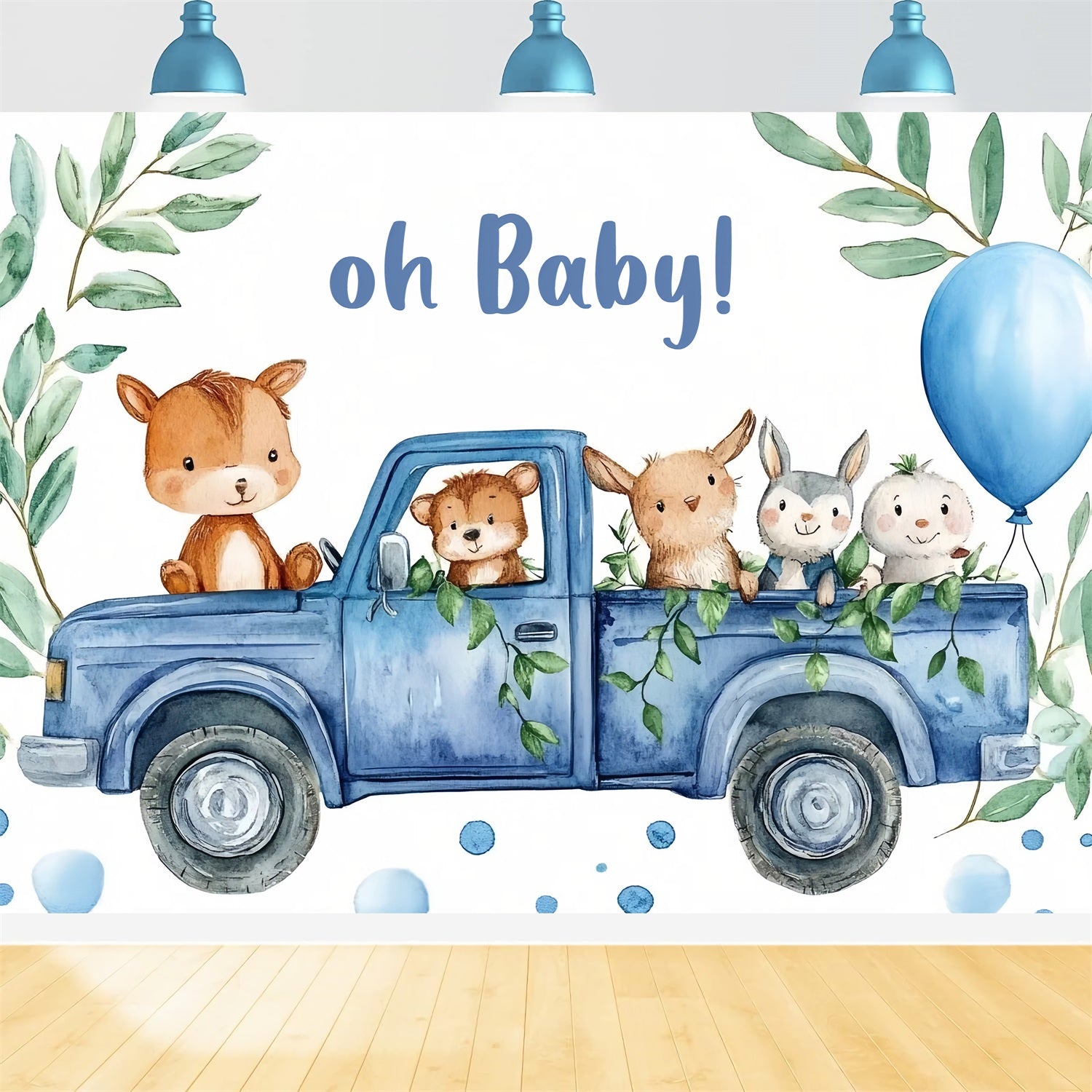 Backdrop Ideas For Baby Shower Woodland Friends Backdrop CSH2-120