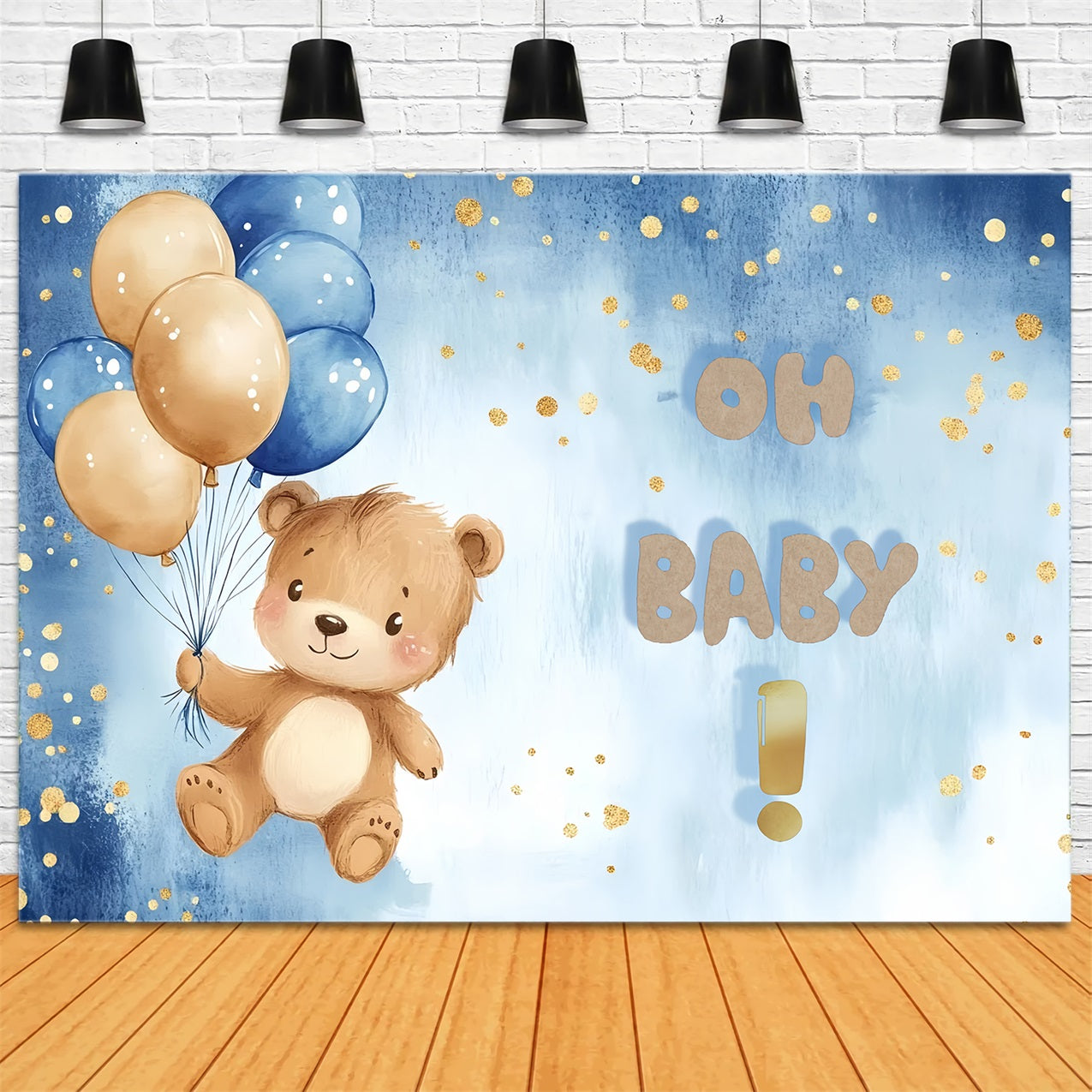 Baby Shower Bear backdrop Balloon Celebration Backdrop CSH2-125