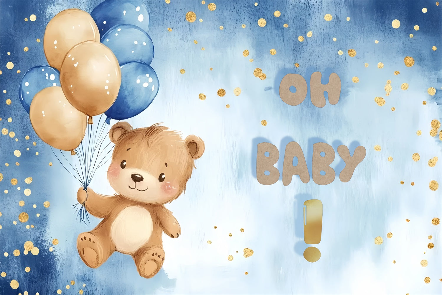 Baby Shower Bear backdrop Balloon Celebration Backdrop CSH2-125