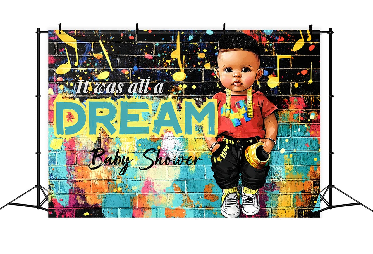 Baby Shower Backdrop Ideas Boy Graffiti Wall Dream Backdrop CSH2-127