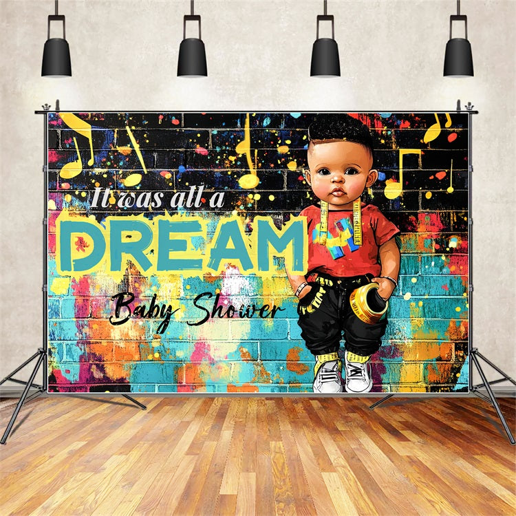 Baby Shower Backdrop Ideas Boy Graffiti Wall Dream Backdrop CSH2-127