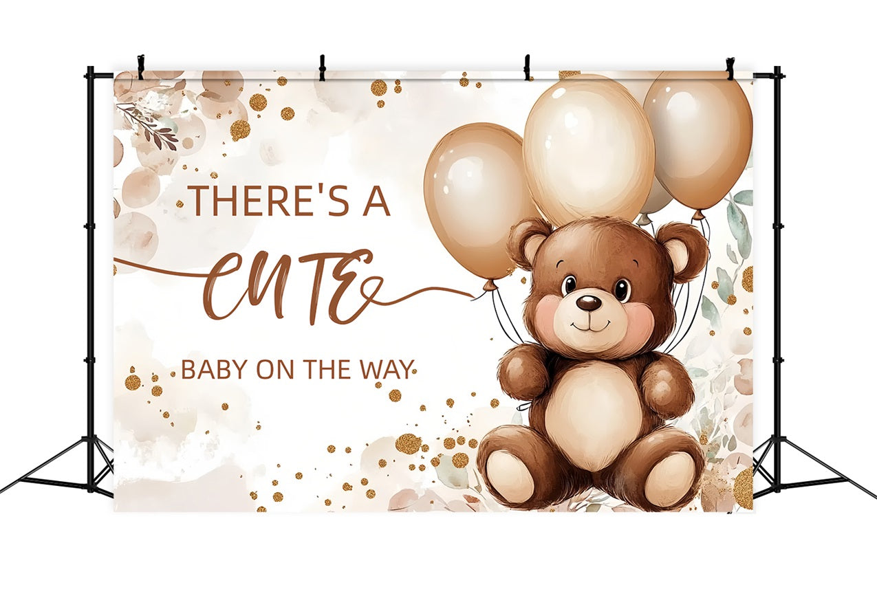 Teddy Bear Baby Shower Backdrop Balloons Celebration Backdrop CSH2-134