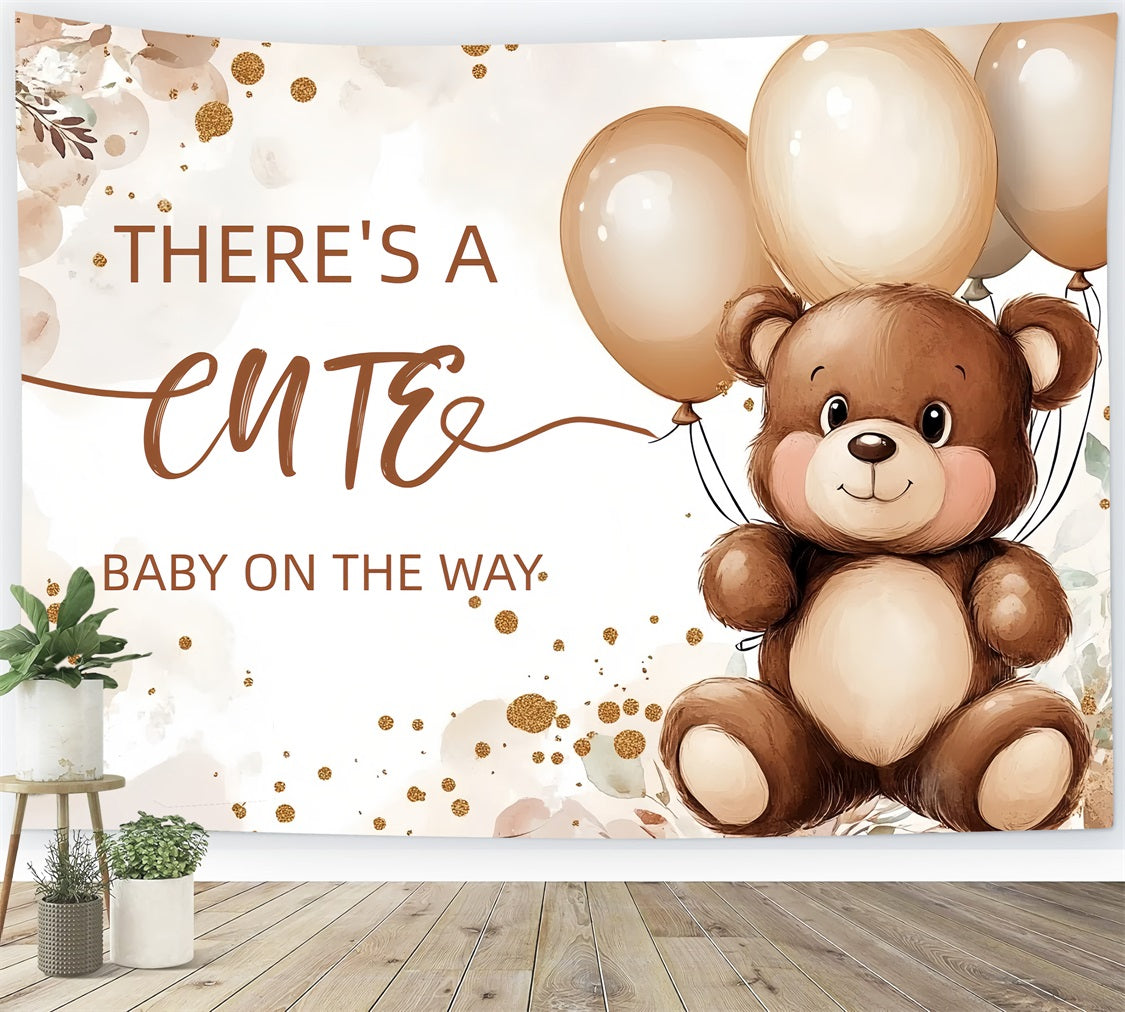 Teddy Bear Baby Shower Backdrop Balloons Celebration Backdrop CSH2-134