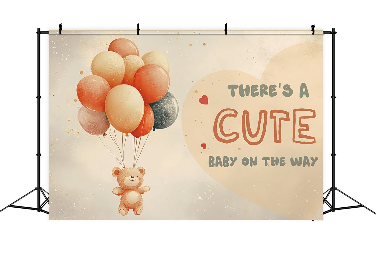 Baby Shower Backdrop With Balloons Bear Floating Backdrop CSH2-135