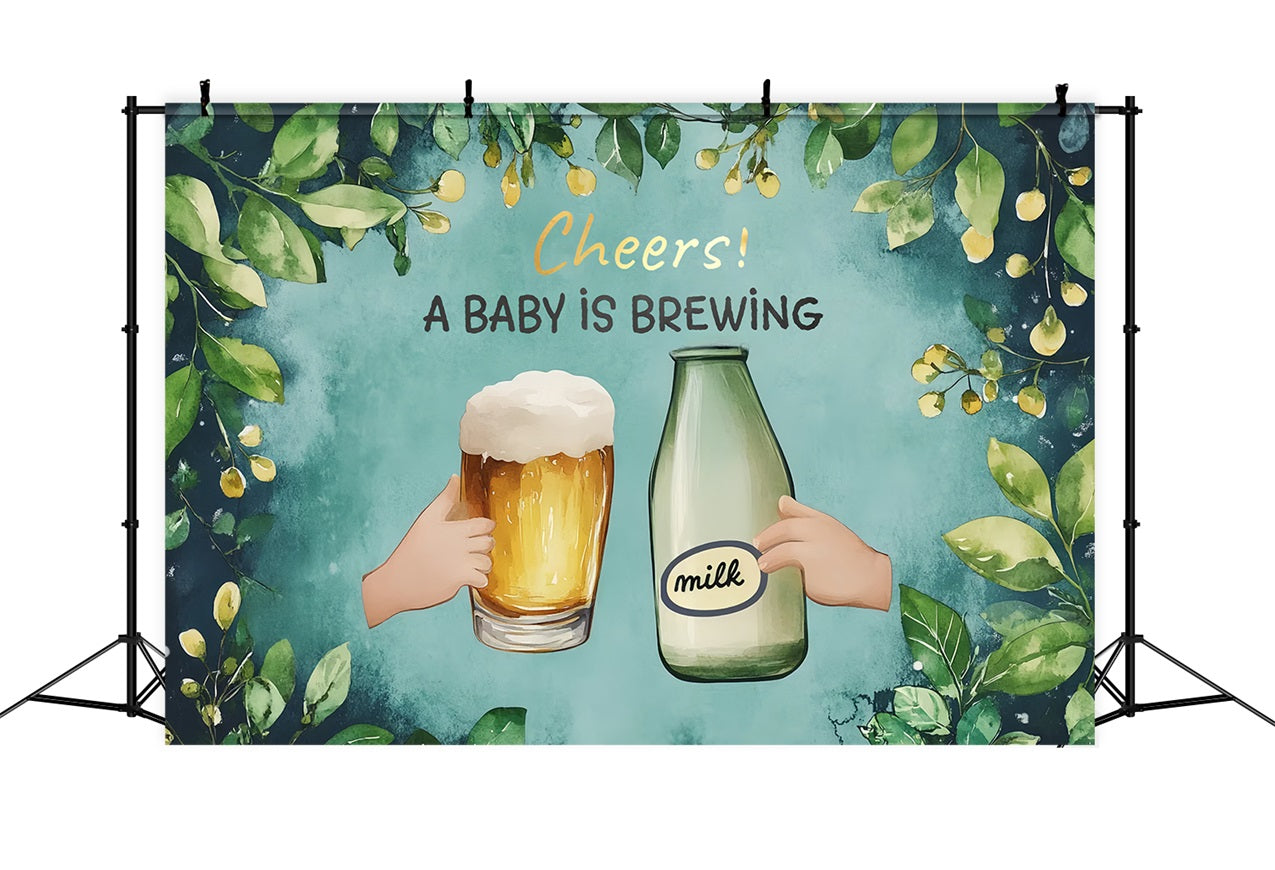 Baby Shower Backdrop Design Brewing Beer Milk Backdrop CSH2-136