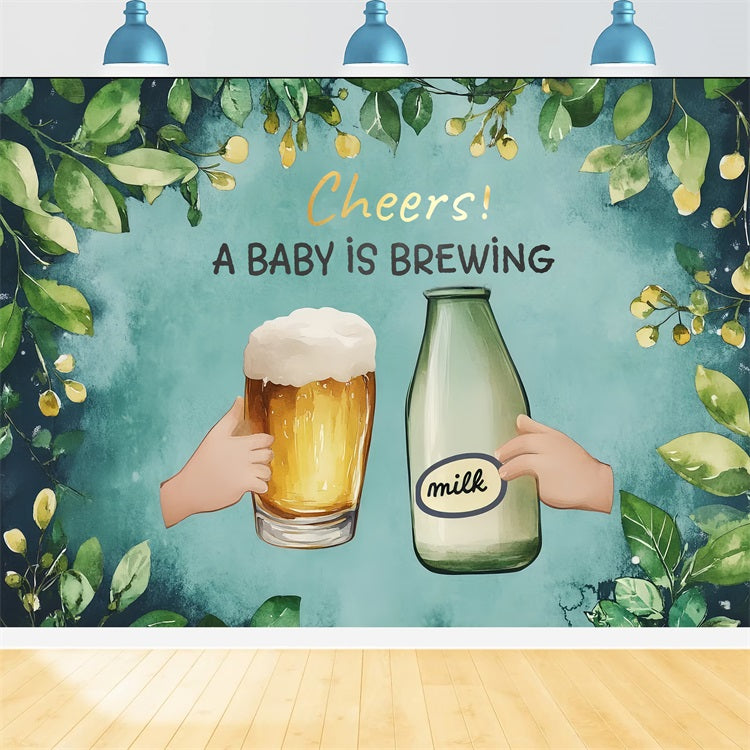 Baby Shower Backdrop Design Brewing Beer Milk Backdrop CSH2-136