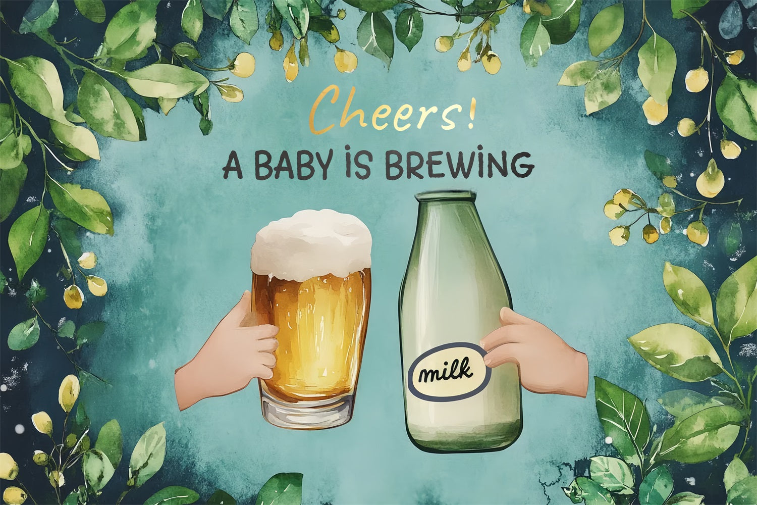 Baby Shower Backdrop Design Brewing Beer Milk Backdrop CSH2-136