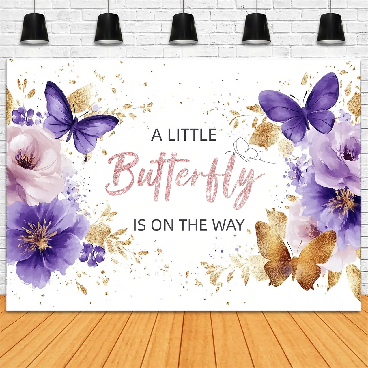 Butterfly Backdrop For Baby Shower Sparkle Flower Backdrop CSH2-137