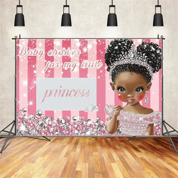 Princess Baby Shower Backdrop Sparkle Diamond Backdrop CSH2-147