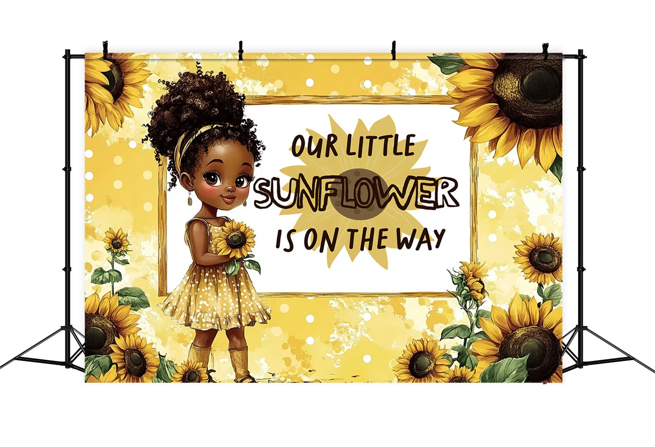 Sunflower Backdrop For Baby Shower Announcement Backdrop CSH2-150