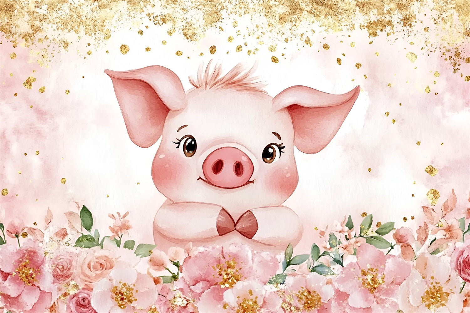 Backdrop Ideas For Baby Shower Pink Piglet Floral Backdrop CSH2-153