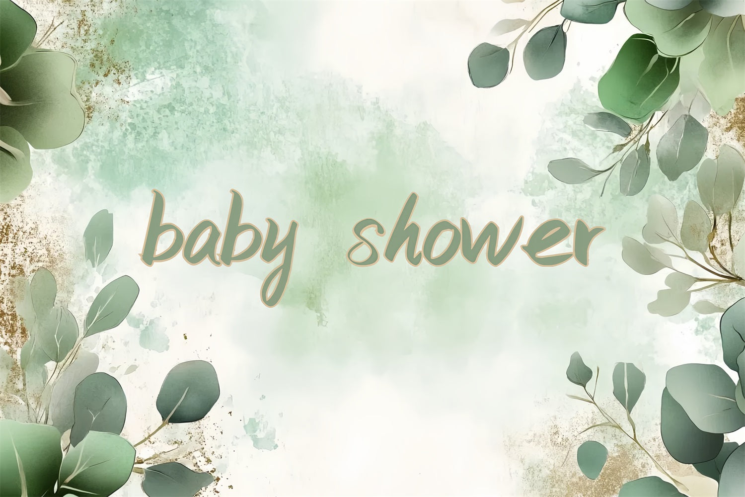 Baby Shower Photo Backdrop Ideas Bloom Greenery Backdrop CSH2-159