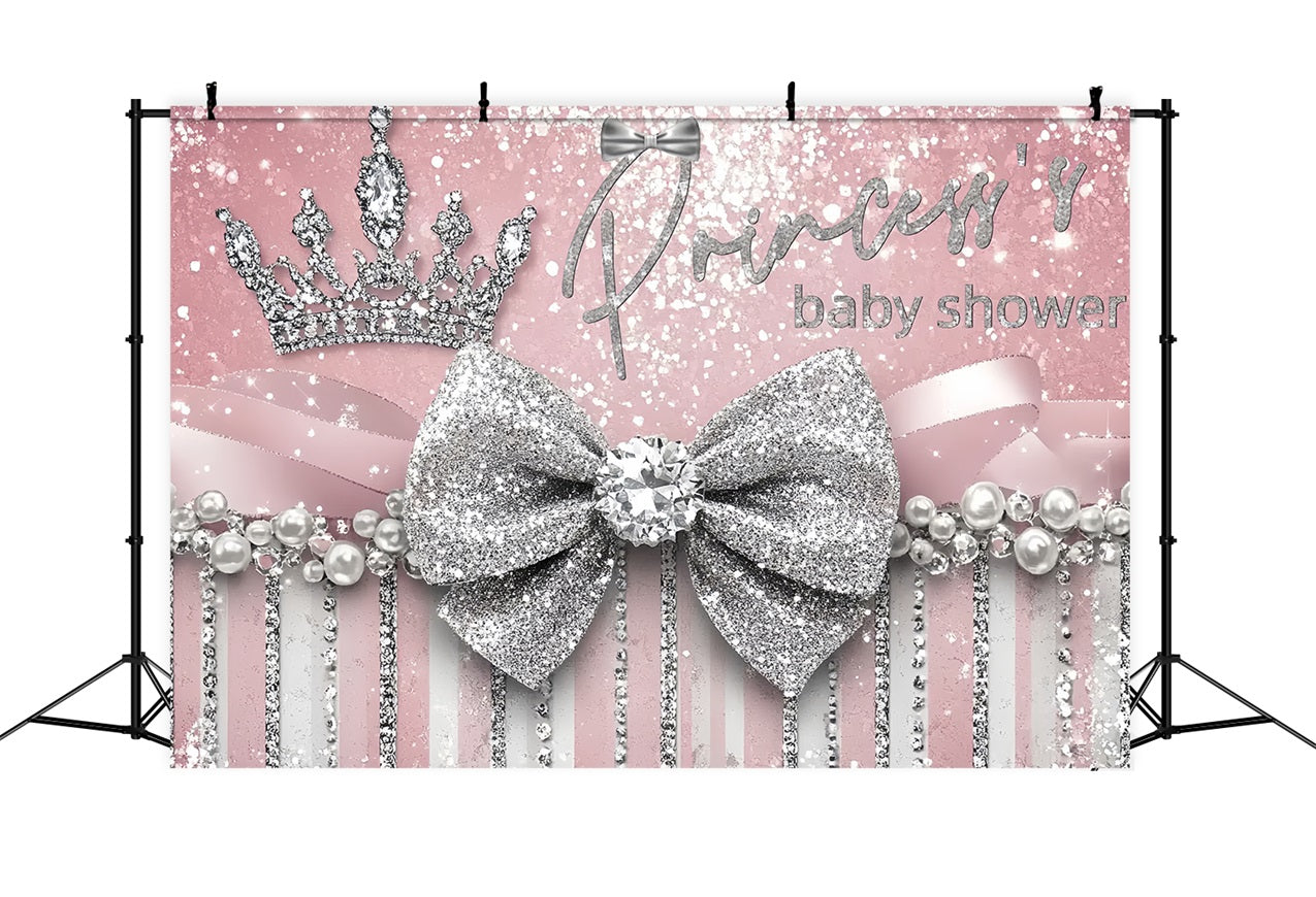 Baby Shower Photo Booth Backdrop Glitter Princess Crown Backdrop CSH2-160