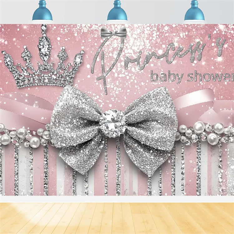 Baby Shower Photo Booth Backdrop Glitter Princess Crown Backdrop CSH2-160