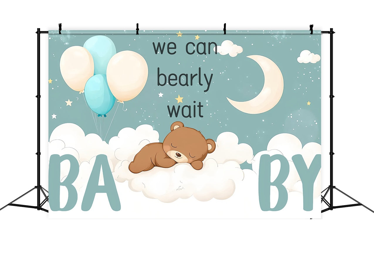 Cloud Backdrop Baby Shower Bear Balloon Backdrop CSH2-165