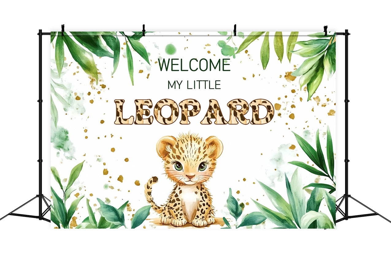 Safari Baby Shower Backdrop Ideas Leopard Greenery Backdrop CSH2-168