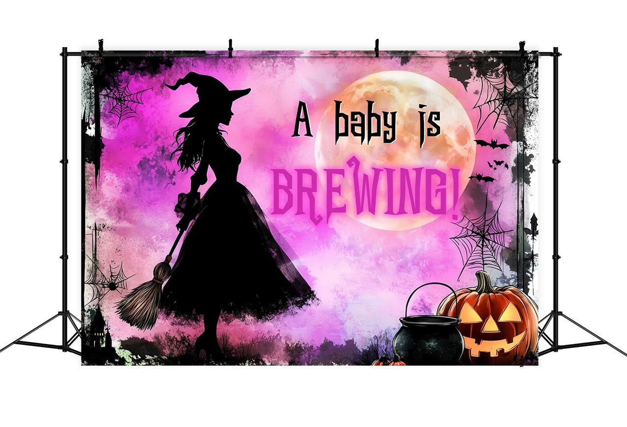 Backdrops For Baby Shower Halloween Witch Baby Reveal Backdrop CSH2-187