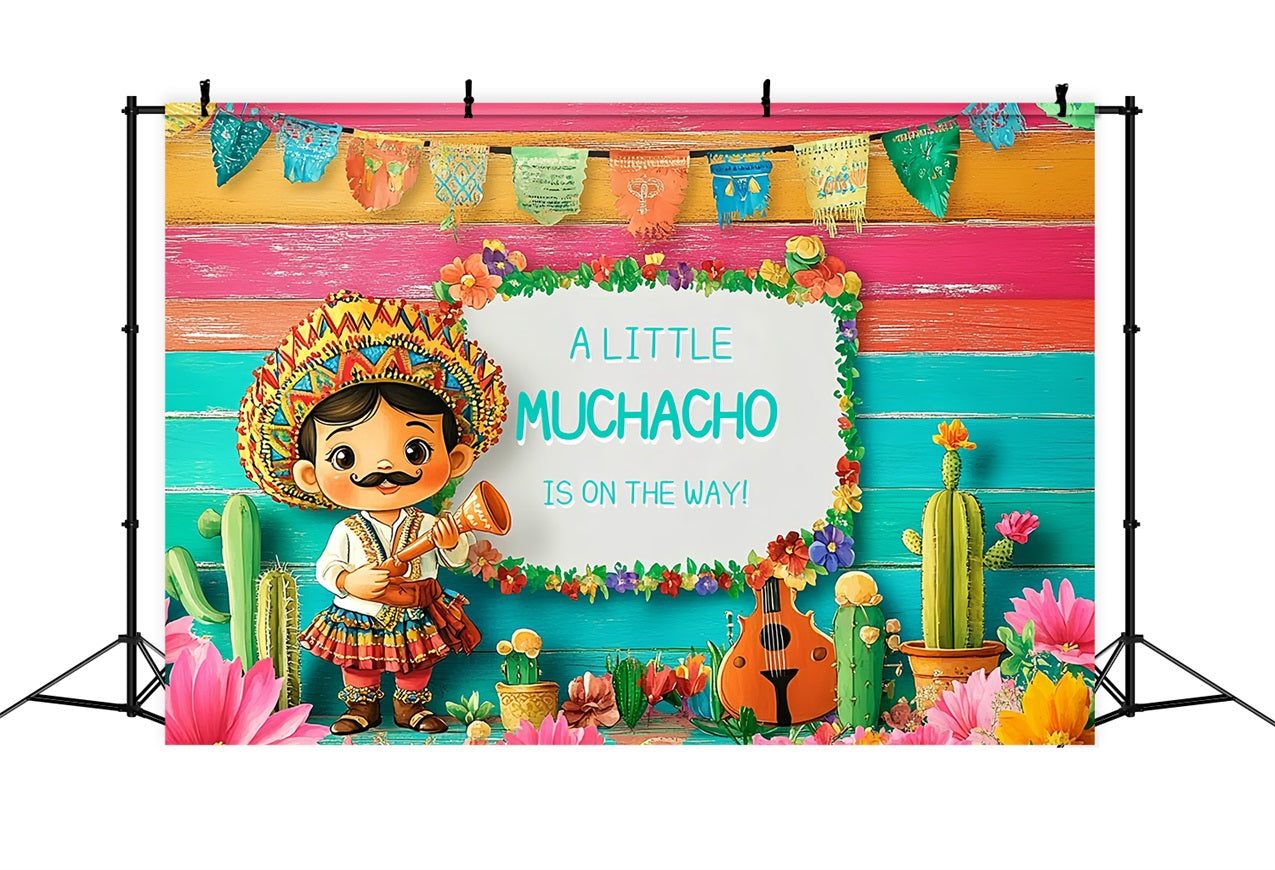 Baby Shower Photo Backdrop Mexican Fiesta Gender Reveal Backdrop CSH2-196