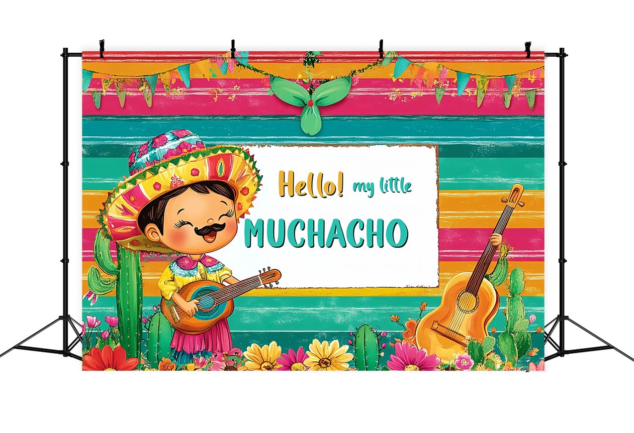 Baby Shower Backdrop Boy Vibrant Mexican Vibes Baby Backdrop CSH2-197