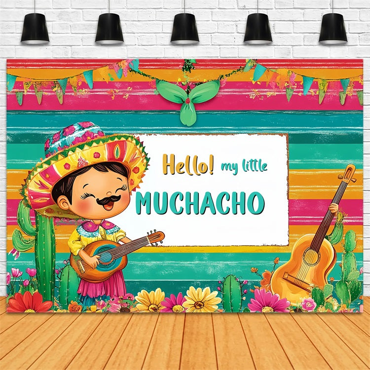 Baby Shower Backdrop Boy Vibrant Mexican Vibes Baby Backdrop CSH2-197