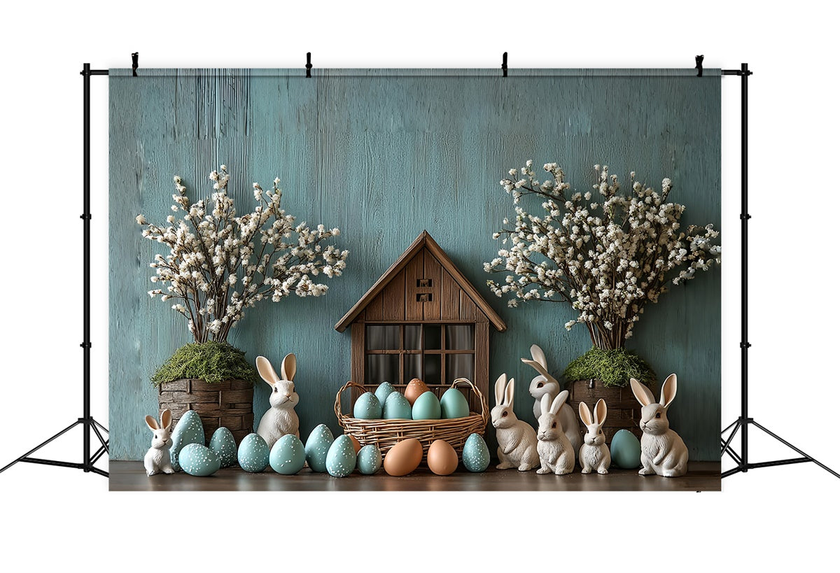 Easter Photography Backdrops Bunny Basket Pastel Eggs Backdrop CSH2-2