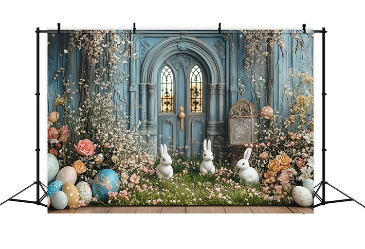 Photography Backdrop Easter Spring Bunny Garden Door Backdrop CSH2-20