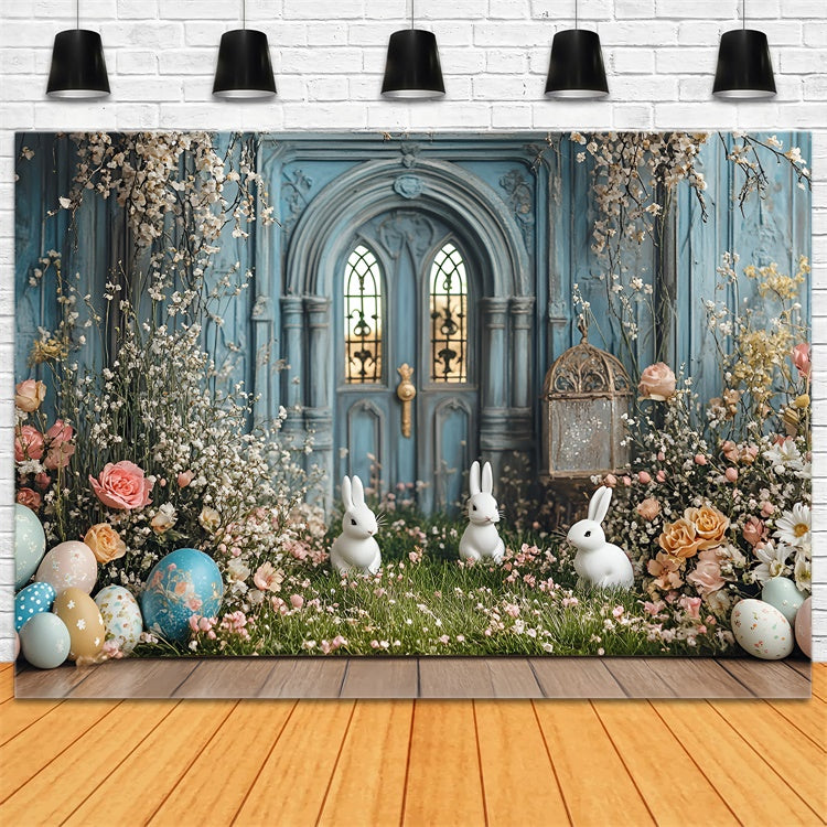 Photography Backdrop Easter Spring Bunny Garden Door Backdrop CSH2-20