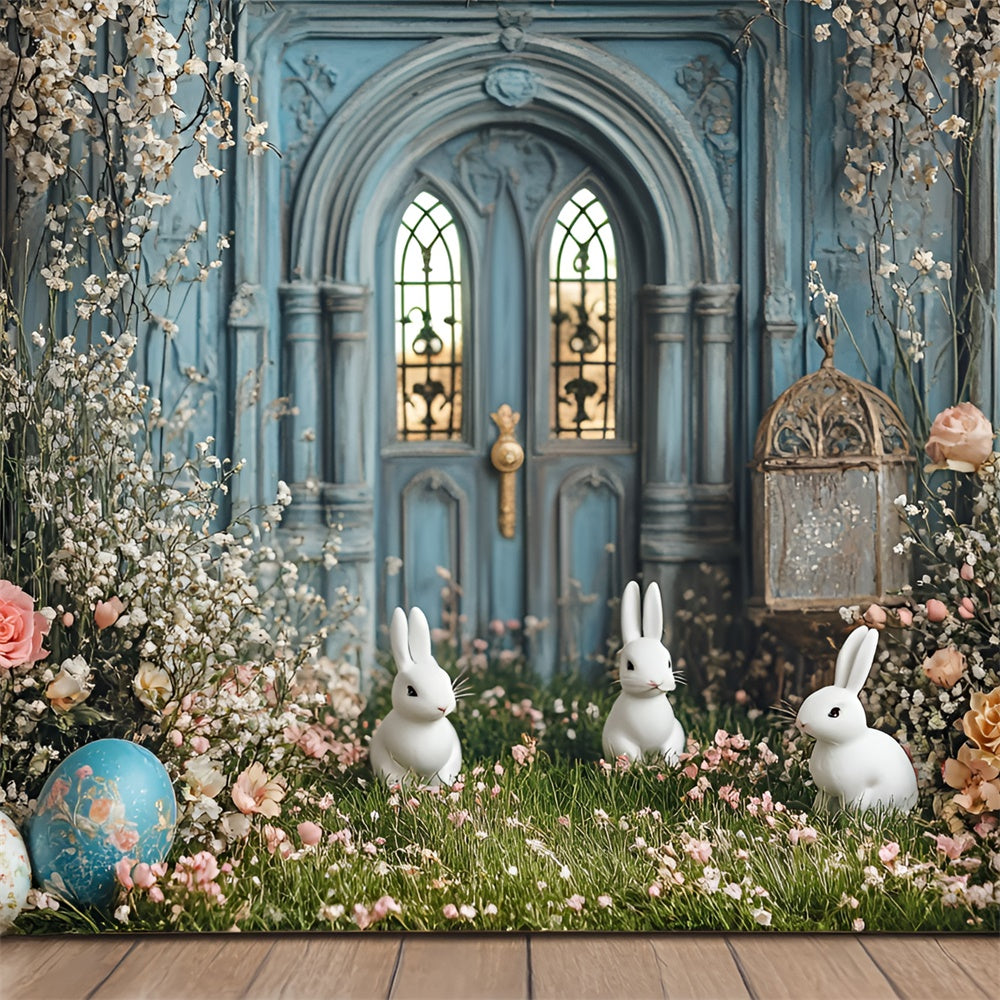 Photography Backdrop Easter Spring Bunny Garden Door Backdrop CSH2-20