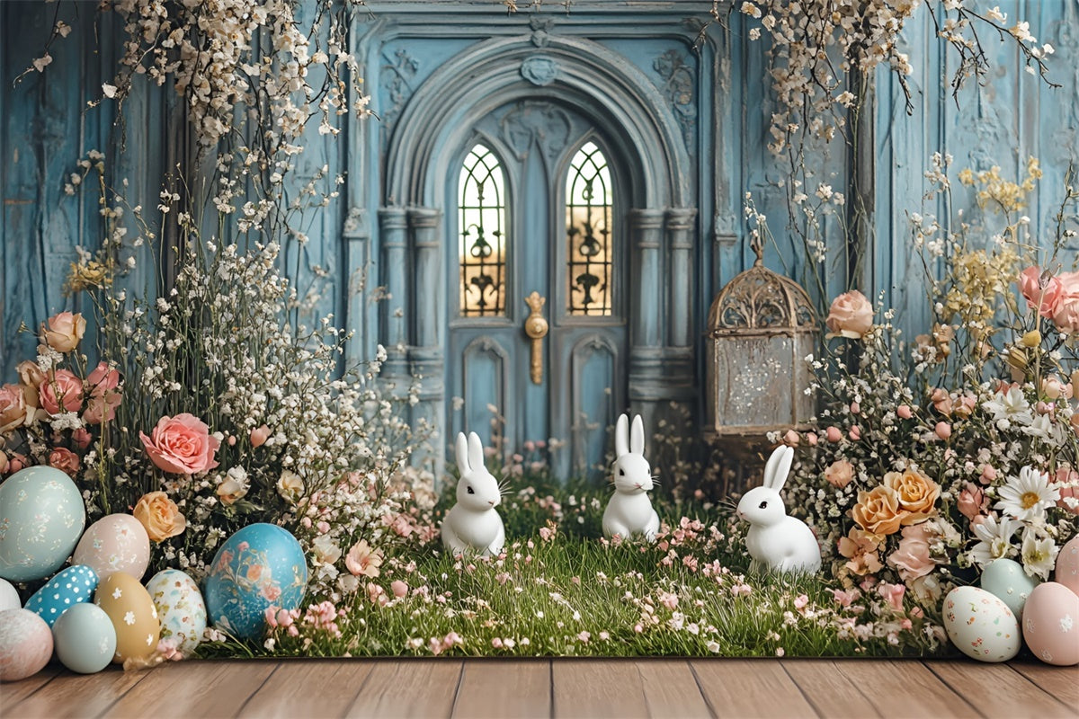 Photography Backdrop Easter Spring Bunny Garden Door Backdrop CSH2-20