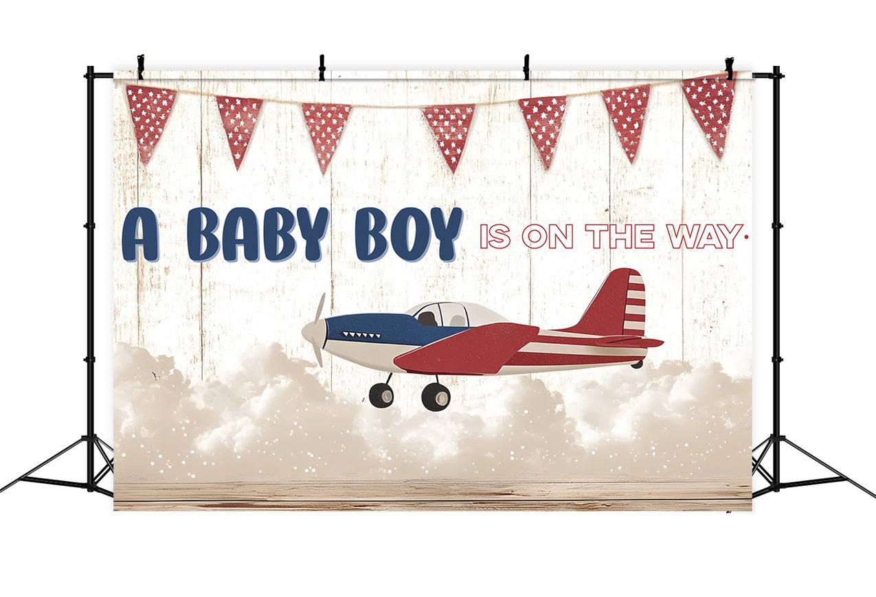 Backdrop For Baby Shower Baby Boy's Sky High Welcome Backdrop CSH2-203