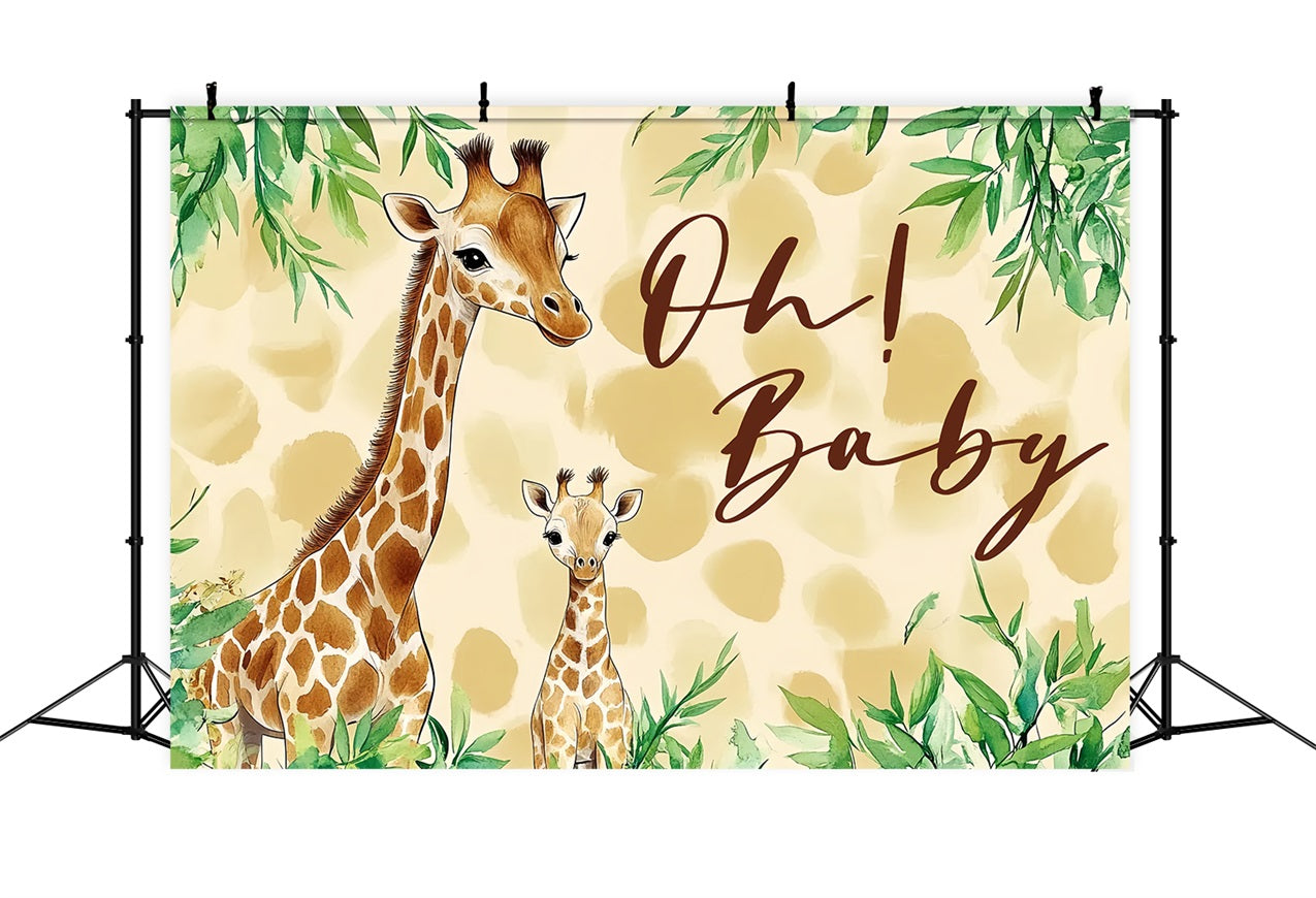 Photo Backdrop For Baby Shower Giraffe Gentle Welcome Backdrop CSH2-206