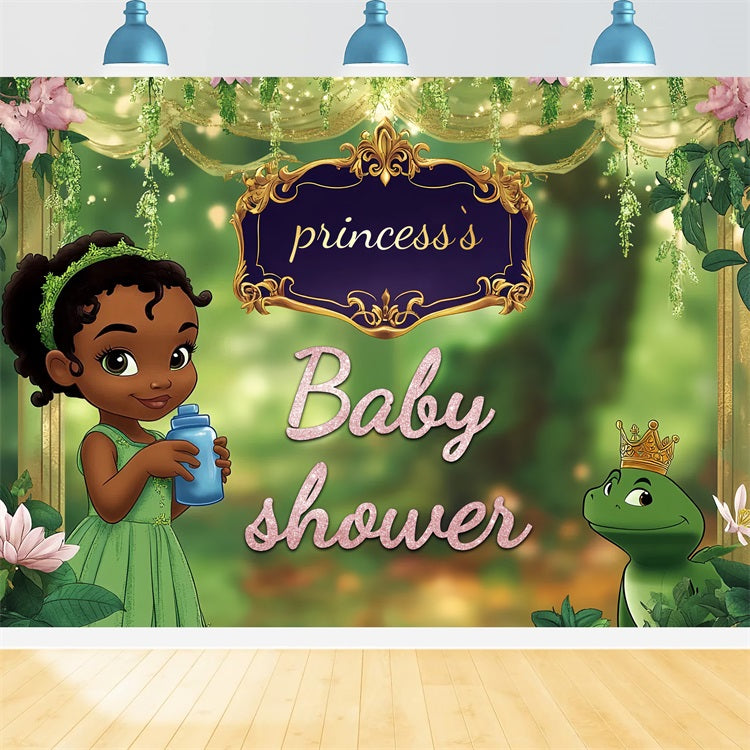 Baby Shower Photo Backdrop Enchanted Forest Princess Backdrop CSH2-208