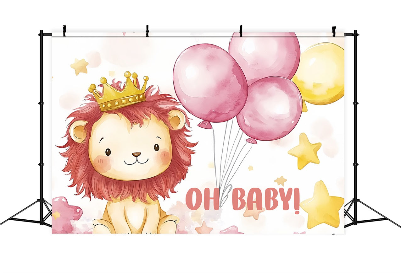 Photo Backdrop For Baby Shower Adorable Lion Balloon Backdrop CSH2-209